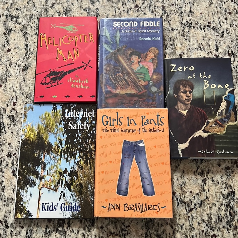 Lot of 5 Teenage Books Novels Dust Jackets